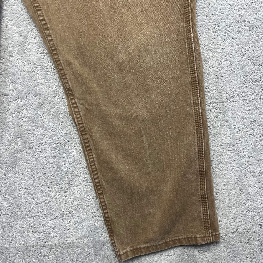 VINTAGE Lee Dungarees Carpenter Jeans Mens 36x30 Tan Cotton Canvas Workwear - Picture 9 of 16